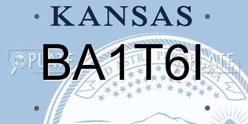 BA1T6I Kansas License Plate