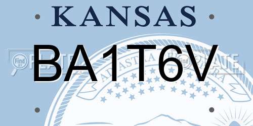 BA1T6V Kansas License Plate