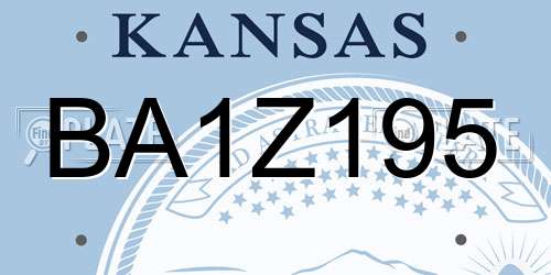 BA1Z195 Kansas License Plate