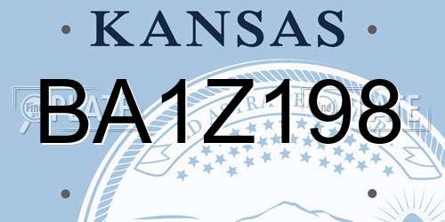BA1Z198 Kansas License Plate