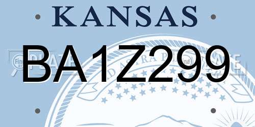 BA1Z299 Kansas License Plate