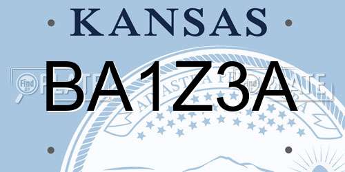 BA1Z3A Kansas License Plate
