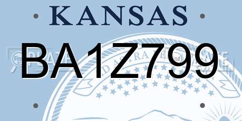 BA1Z799 Kansas License Plate