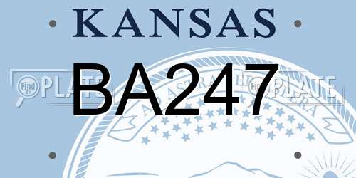 BA247 Kansas License Plate