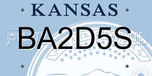 BA2D5S Kansas License Plate
