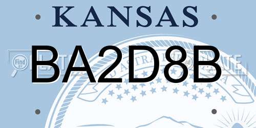 BA2D8B Kansas License Plate