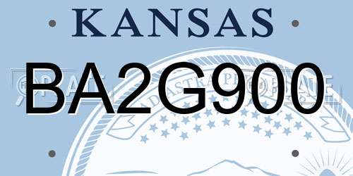 BA2G900 Kansas License Plate