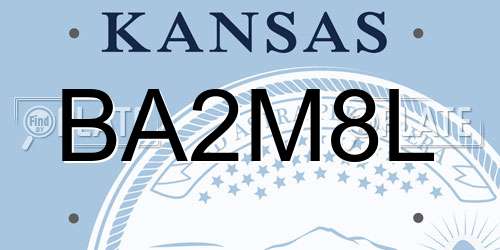 BA2M8L Kansas License Plate
