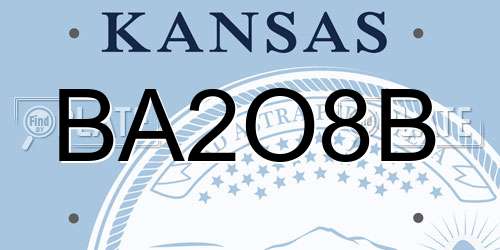 BA2O8B Kansas License Plate