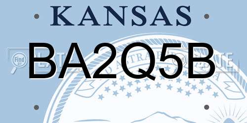 BA2Q5B Kansas License Plate