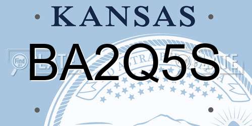 BA2Q5S Kansas License Plate