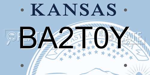 BA2T0Y Kansas License Plate