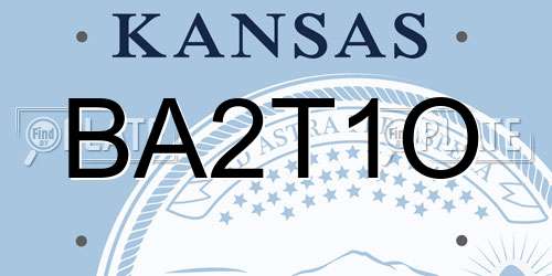 BA2T1O Kansas License Plate