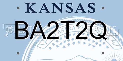BA2T2Q Kansas License Plate