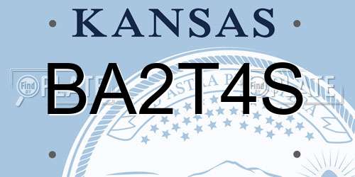 BA2T4S Kansas License Plate