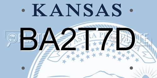 BA2T7D Kansas License Plate