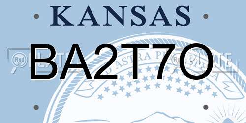 BA2T7O Kansas License Plate