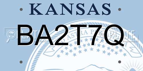 BA2T7Q Kansas License Plate