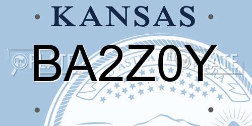 BA2Z0Y Kansas License Plate