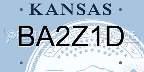 BA2Z1D Kansas License Plate