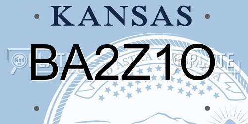 BA2Z1O Kansas License Plate