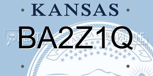 BA2Z1Q Kansas License Plate