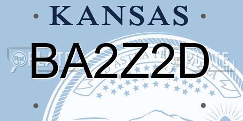 BA2Z2D Kansas License Plate