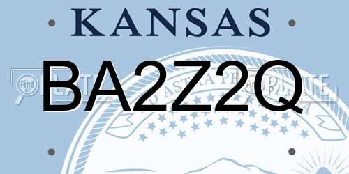 BA2Z2Q Kansas License Plate