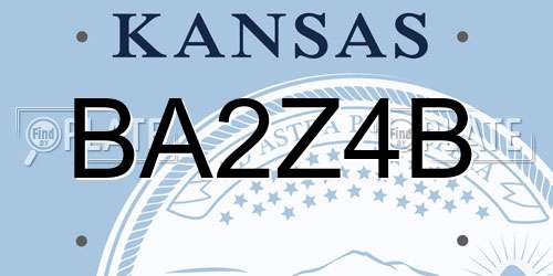 BA2Z4B Kansas License Plate