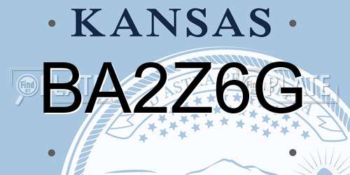 BA2Z6G Kansas License Plate