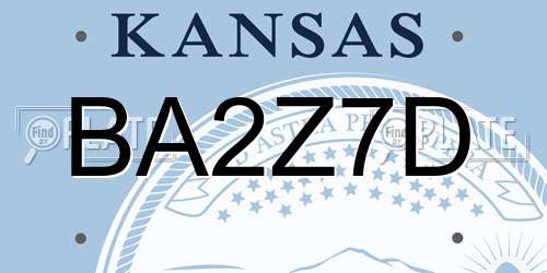 BA2Z7D Kansas License Plate