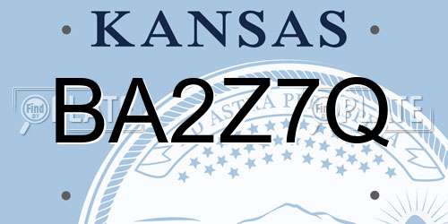 BA2Z7Q Kansas License Plate