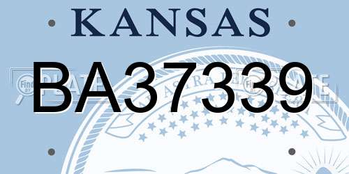 BA37339 Kansas License Plate