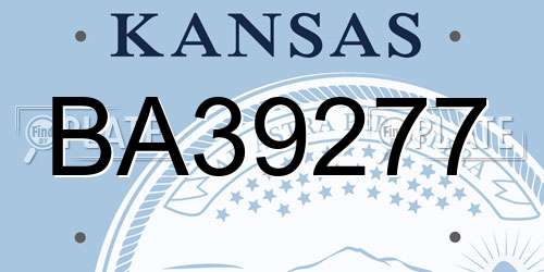 BA39277 Kansas License Plate