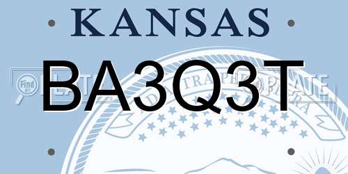 BA3Q3T Kansas License Plate