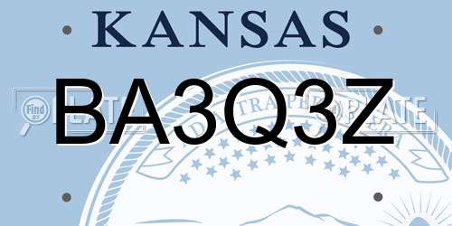 BA3Q3Z Kansas License Plate
