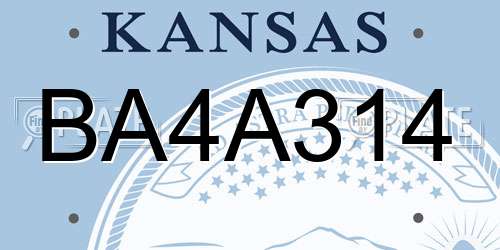 BA4A314 Kansas License Plate