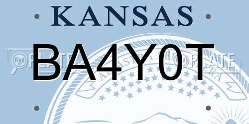 BA4Y0T Kansas License Plate
