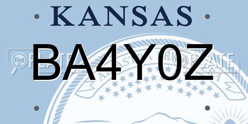 BA4Y0Z Kansas License Plate