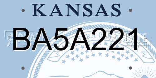 BA5A221 Kansas License Plate
