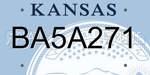 BA5A271 Kansas License Plate