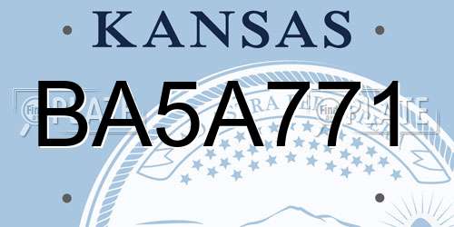 BA5A771 Kansas License Plate
