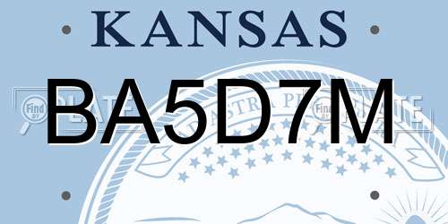 BA5D7M Kansas License Plate