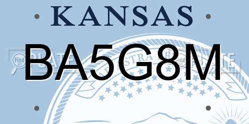 BA5G8M Kansas License Plate