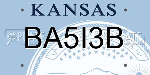BA5I3B Kansas License Plate