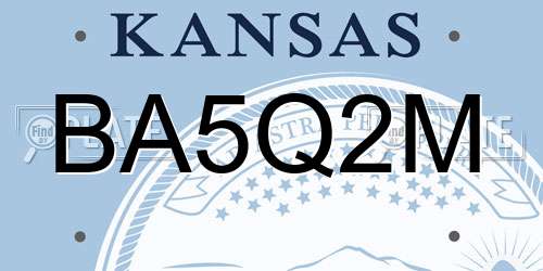 BA5Q2M Kansas License Plate