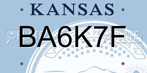 BA6K7F Kansas License Plate