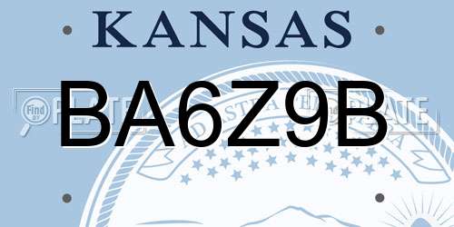 BA6Z9B Kansas License Plate