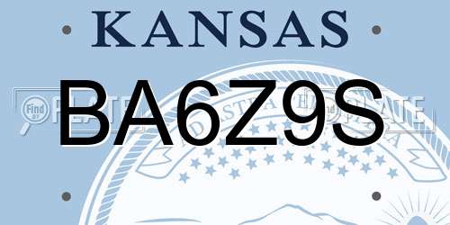 BA6Z9S Kansas License Plate