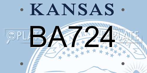 BA724 Kansas License Plate